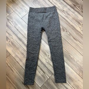Time and Tru Heather Gray Fleece Leggings Size Large (12-14) Like New